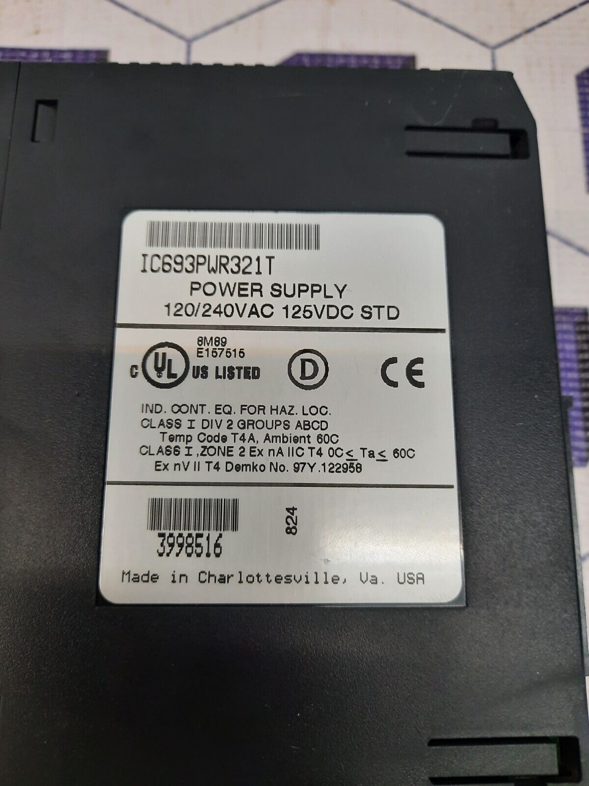 GE FANUC IC693PWR321T POWER SUPPLY MODULE