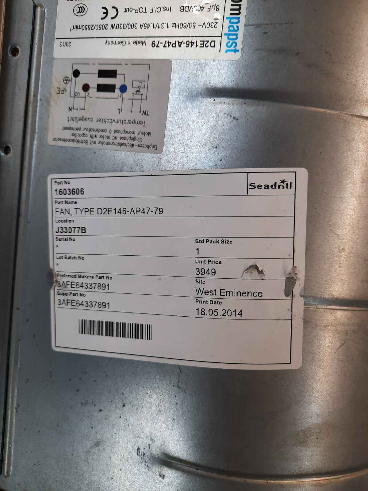 Ebm Papst D2E146-AP47-79 BLOWER FAN Fast Shipping