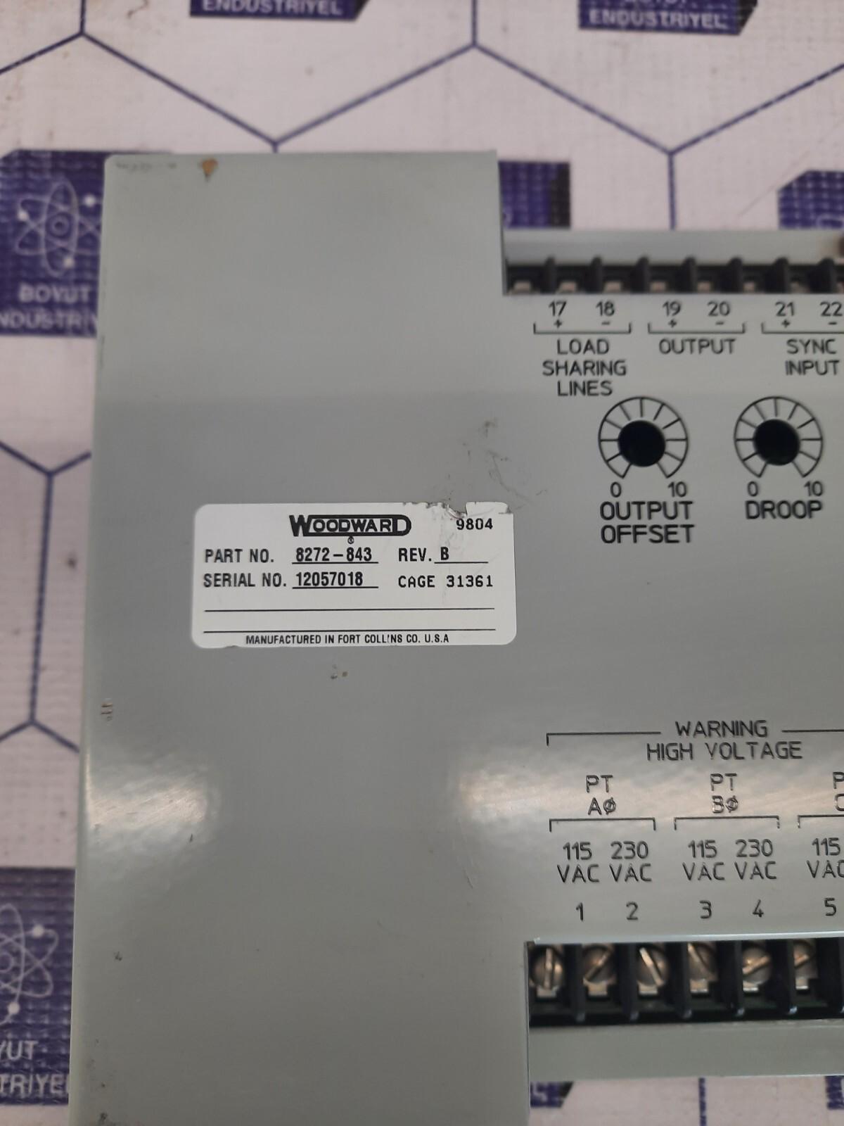 Woodward 8272-843 Rev B Real power sensor