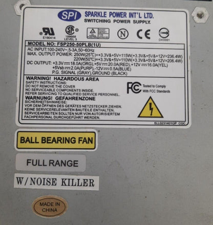 SPI FSP250-50PLB(1U) SPAKLE POWER INT'L SWITCHING POWER SUPPLY
