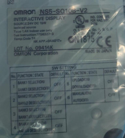 OMRON NS5-SQ10B-V2 INTERACTIVE DISPLEY