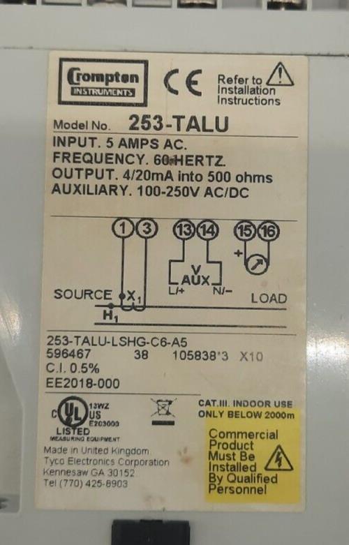 CROMPTON INSTRUMENTS 253-TALU-LSHG-C6-A5 / 253-TALU