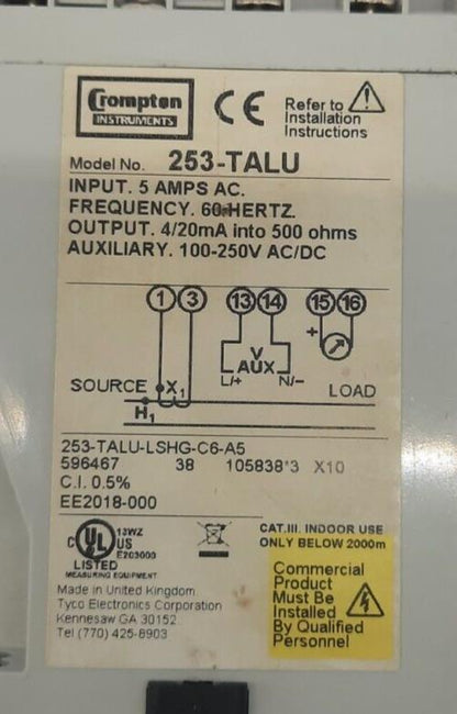 CROMPTON INSTRUMENTS 253-TALU-LSHG-C6-A5 / 253-TALU