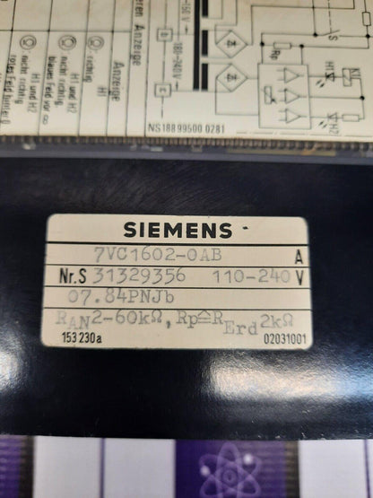 SIEMENS 7VC1602-0AB (7VC16) MONITOR