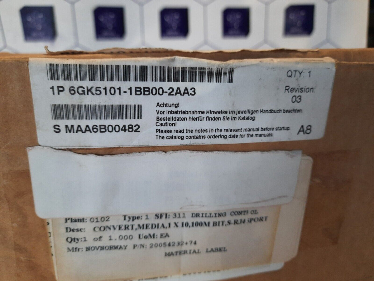 SIEMENS 6GK5101-1BB00-2AA3 SIMATIC NET MEDIA CONVERTER  SCALANCE X101-1