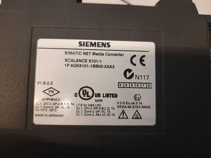 SIEMENS 6GK5101-1BB00-2AA3 SIMATIC NET MEDIA CONVERTER  SCALANCE X101-1