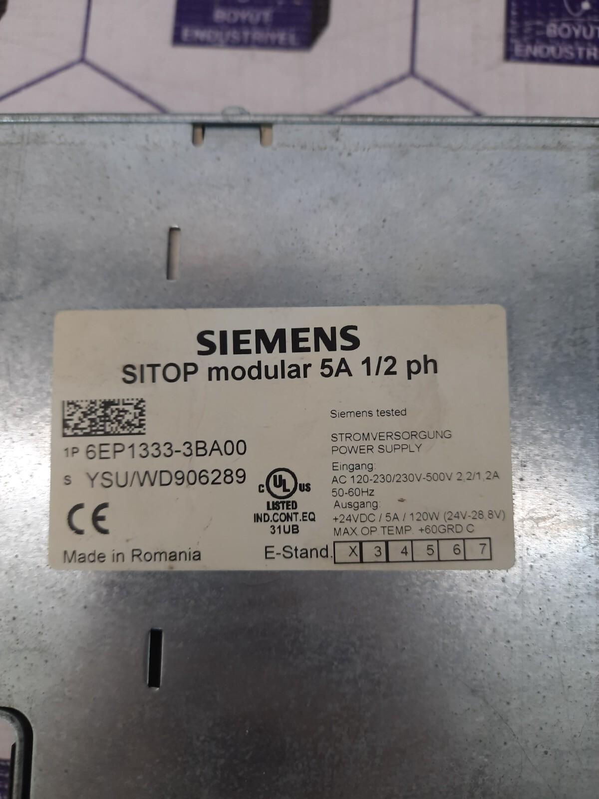 SIEMENS 6EP1333-3BA00 -SITOP MODULAR 5A 1/2ph