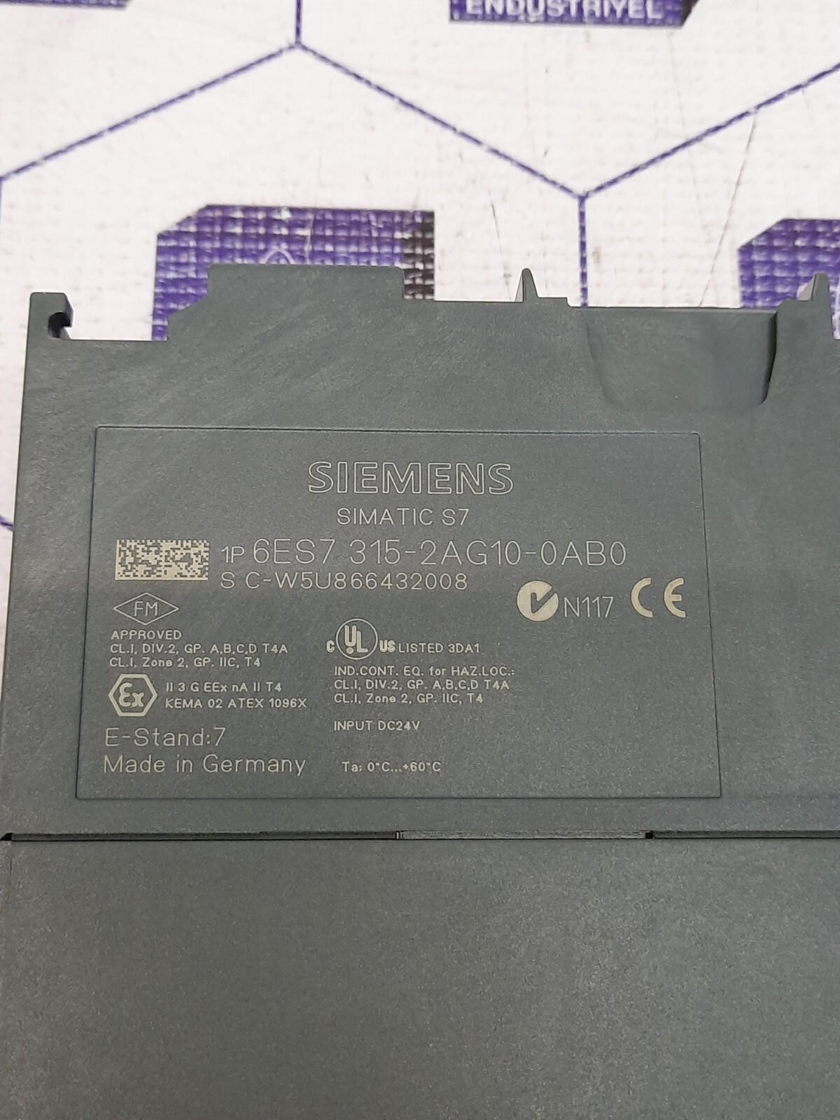 Siemens Simatic S7-300 CPU PLC 315-2DP 6ES7 315-2AG10-0AB0 6ES7315-2AG10-0AB0