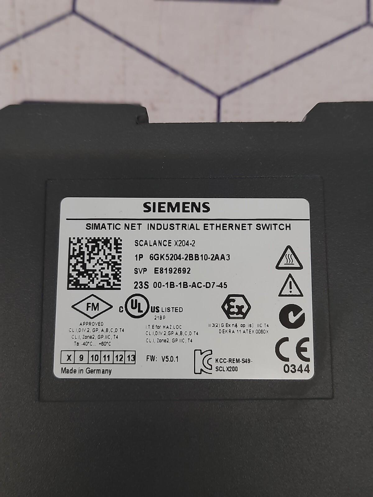 Siemens Scalance X204-2 Electrical Switch Module 6GK5204-2BB10-2AA3