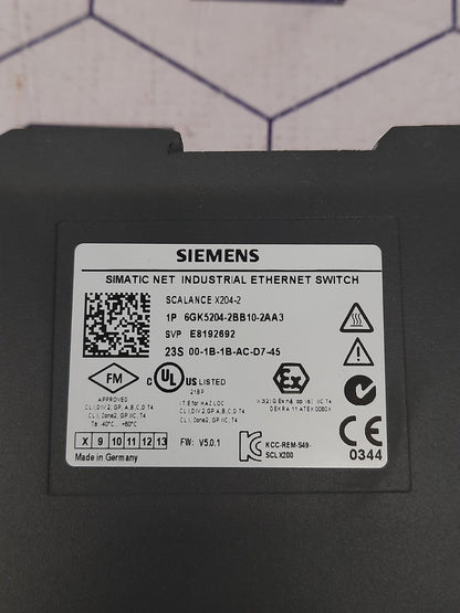 Siemens Scalance X204-2 Electrical Switch Module 6GK5204-2BB10-2AA3