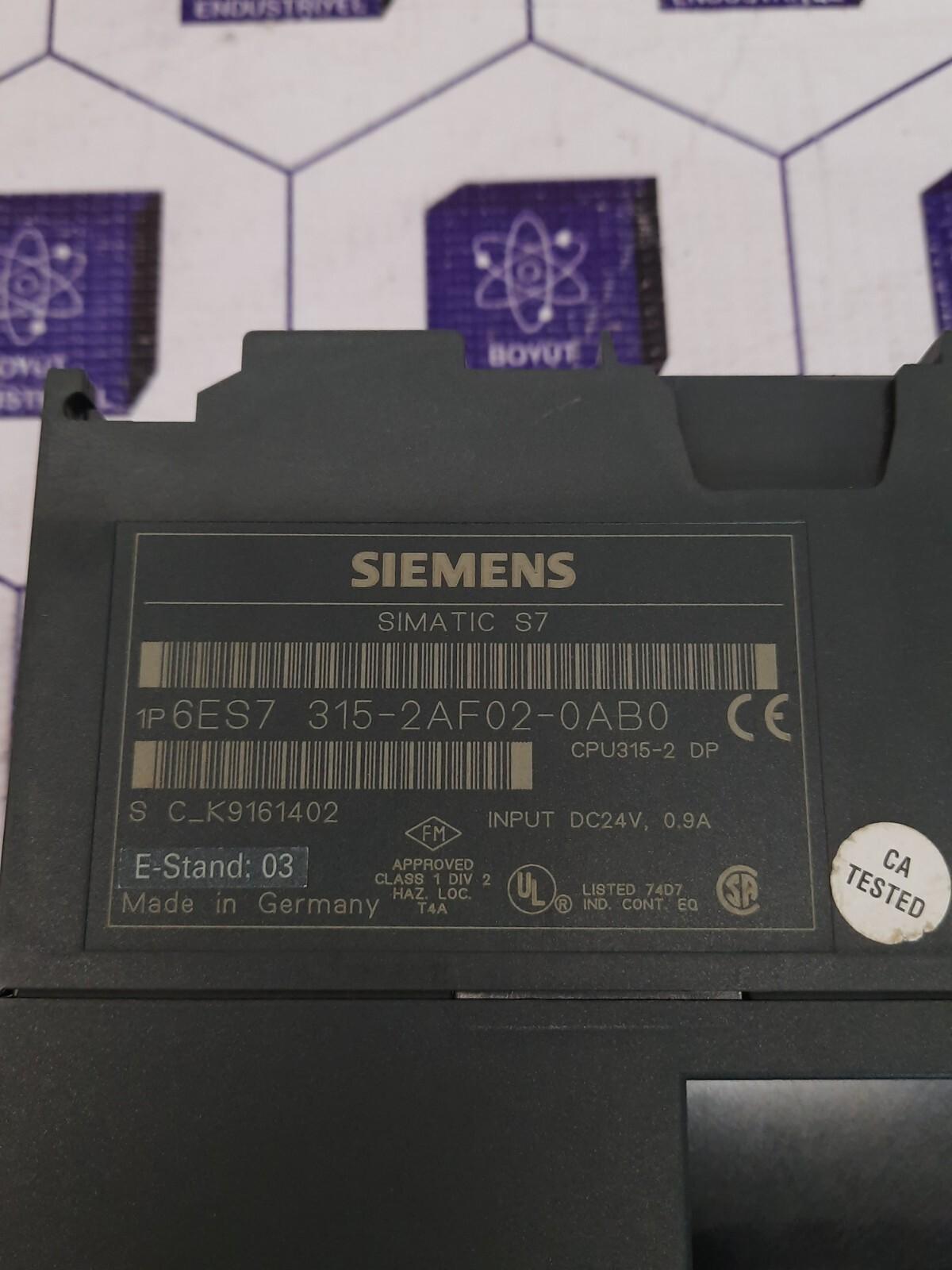 Siemens Simatic S7-300 PLC CPU315-2DP 6ES7 315-2AF02-0AB0