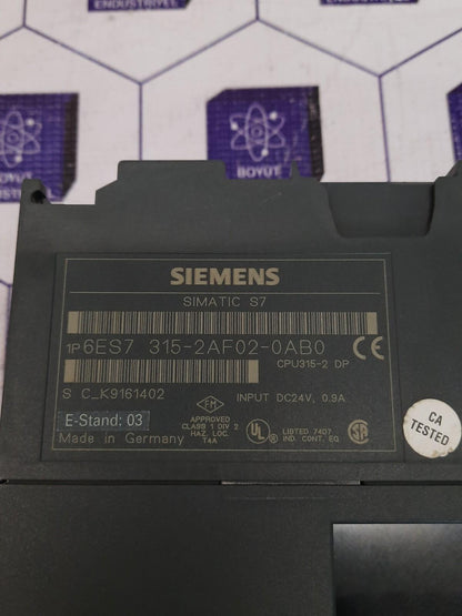 Siemens Simatic S7-300 PLC CPU315-2DP 6ES7 315-2AF02-0AB0