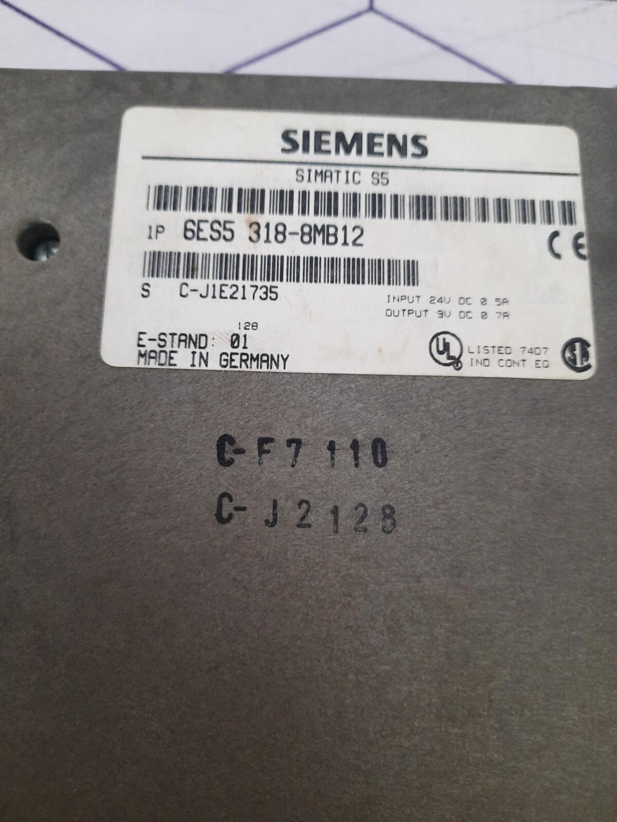 SIEMENS 6ES5318-8MB12 SIMATIC INTERFACE MODULE ANSCHALTUNG