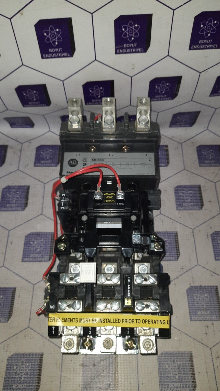 Allen-Bradley 509-DOB MOTOR STARTER 460-480 V / 60 Hz with 595-A Aux contact