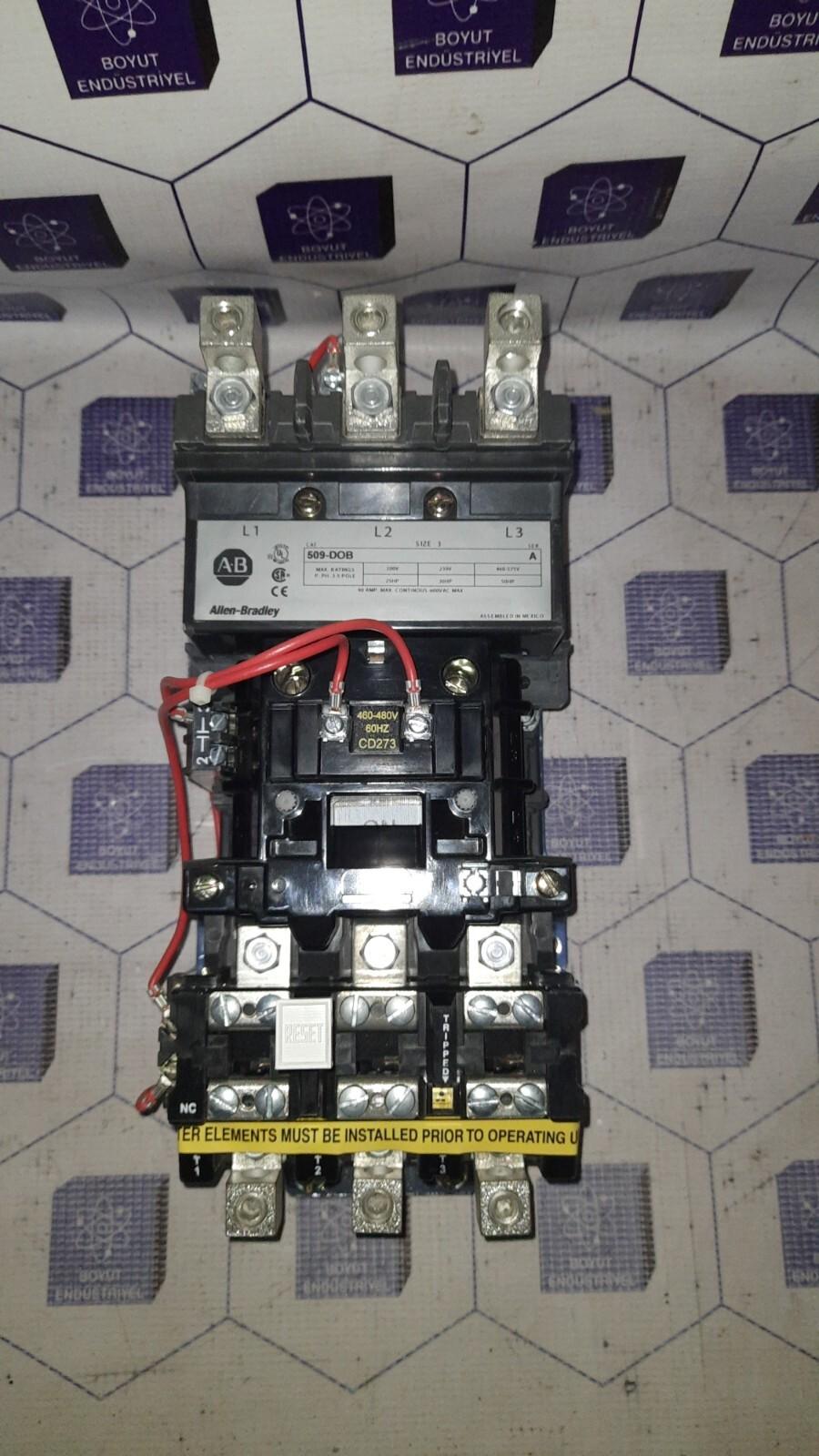 Allen-Bradley 509-DOB MOTOR STARTER 460-480 V / 60 Hz with 595-A Aux contact
