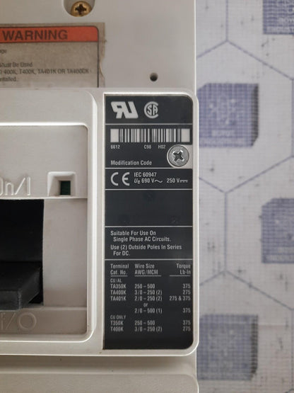 EATON Motor Circuit Protector Cutler Hammer HMCP400X5C IEC 60947 1492D95G31