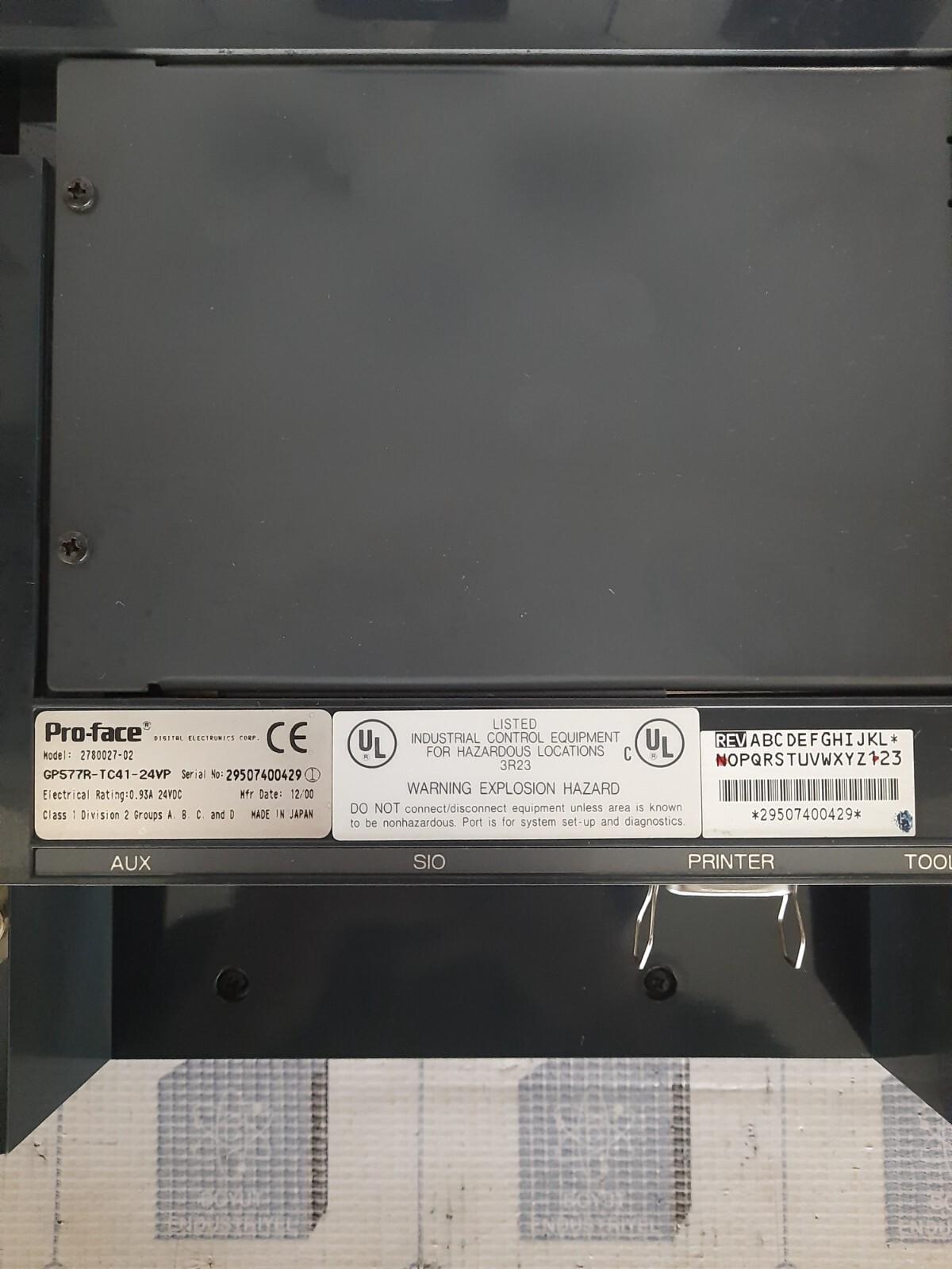 GE Fanuc Total Control QUICKPANEL Pro-Face GP577R-TC41-24VP 2780027-02