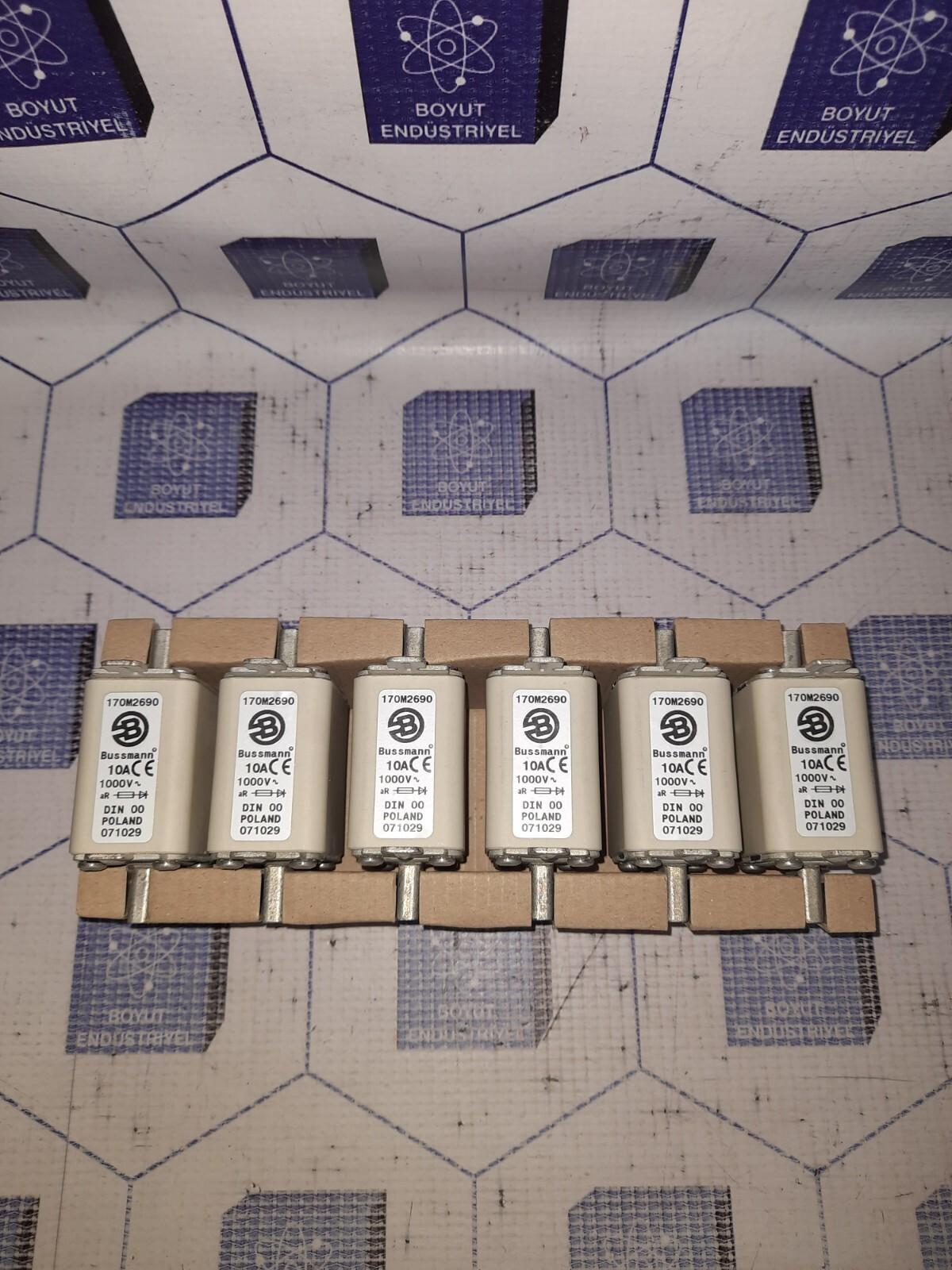 Bussmann 170M2690 10A 1000V DIN 00 HRC Fuse-Link LOT OF 6 PCS