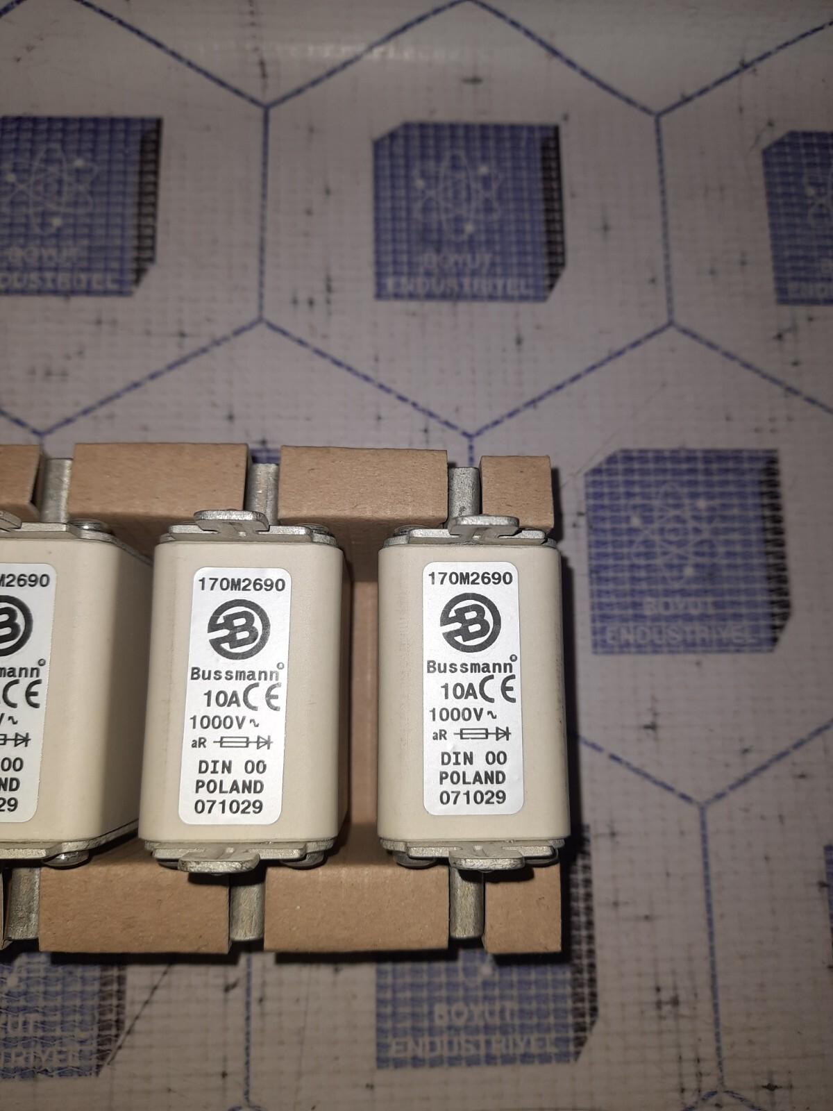 Bussmann 170M2690 10A 1000V DIN 00 HRC Fuse-Link LOT OF 6 PCS