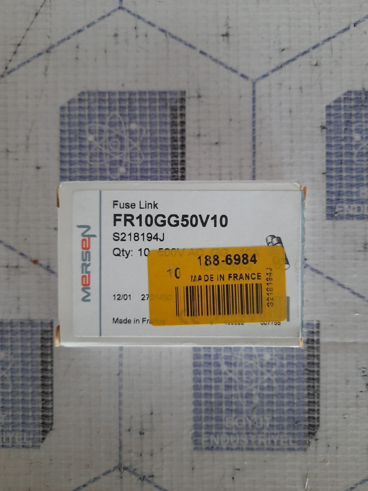 MERSEN FR10GG50V10 188-6984 500V 10A IEC60269-2 LOT OF 10 PCS