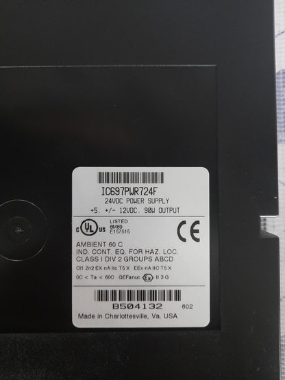 GE FANUC IC697PWR724F POWER SUPPLY SERIES 90-70 PROGRAMMABLE CONTROLLER