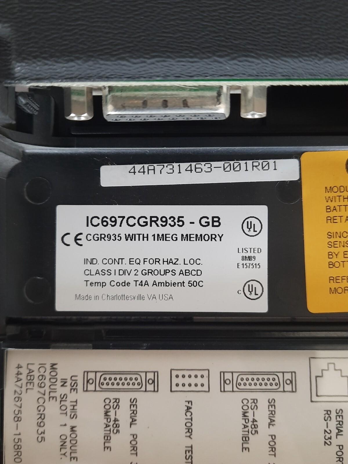 GE FANUC CENTRAL PROCESSOR UNIT IC697CGR935-GB 44A731463-001R01