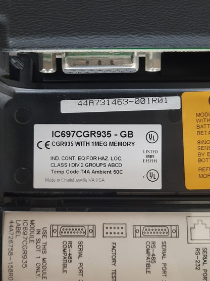 GE FANUC CENTRAL PROCESSOR UNIT IC697CGR935-GB 44A731463-001R01