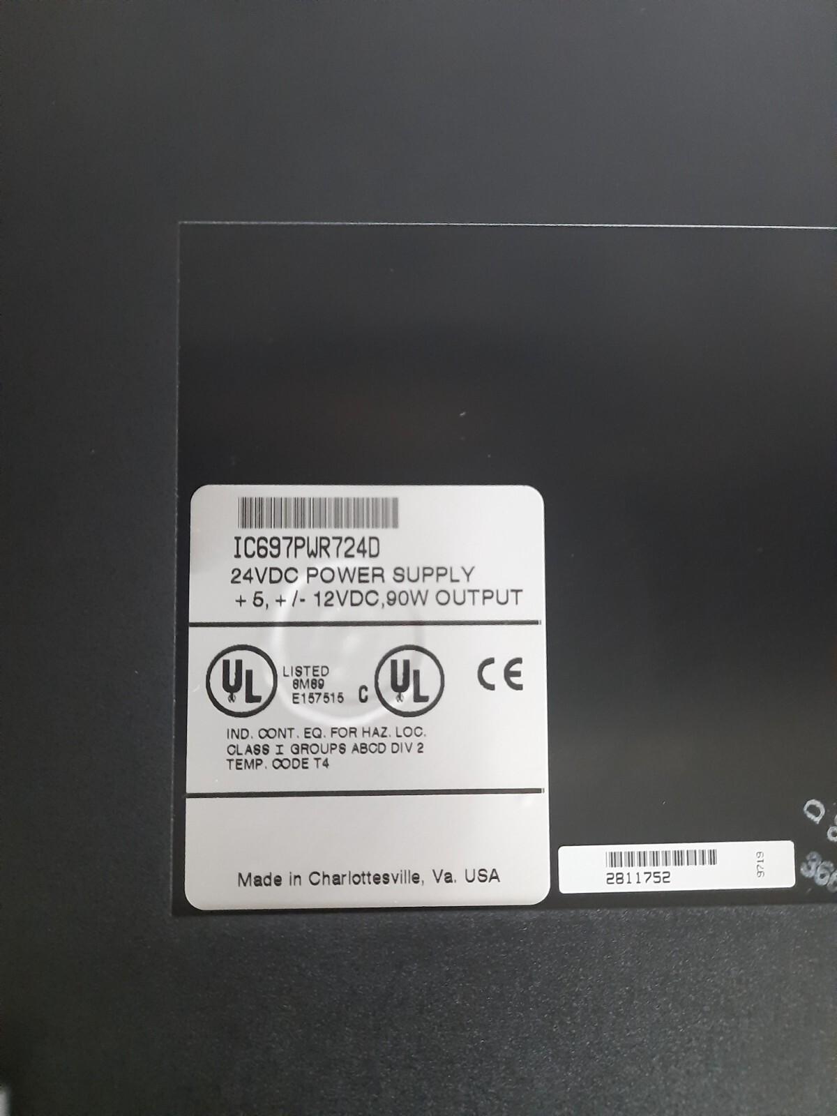 GE FANUC IC697PWR724D POWER SUPPLY SERIES 90-70 PROGRAMMABLE CONTROLLER