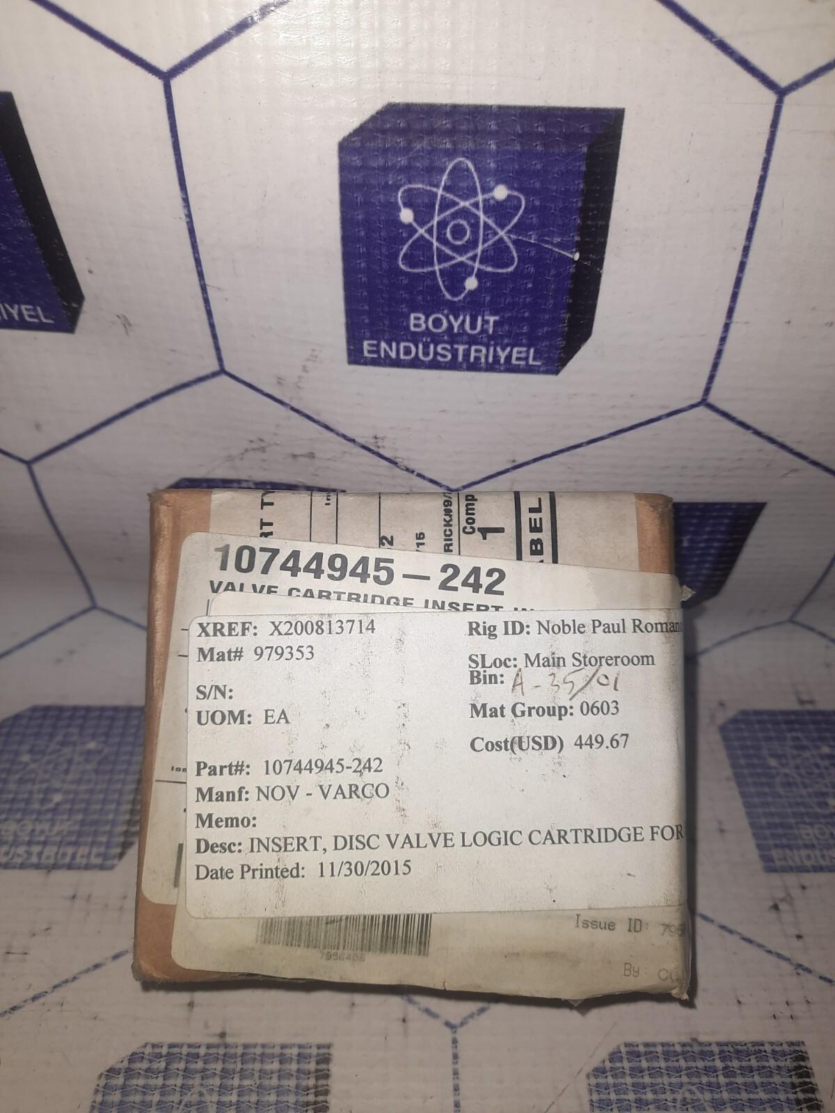 NOV-VARCO EATON 10744945-242 Cartridge Valve Insert Disc