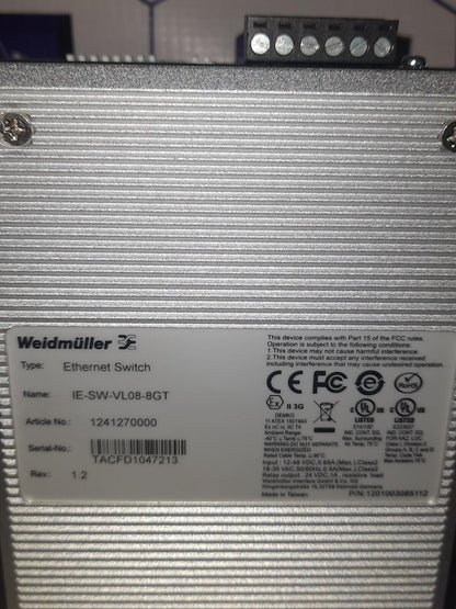 Weidmüller Gigabit Ethernet Switch IE-SW-VL08-8GT