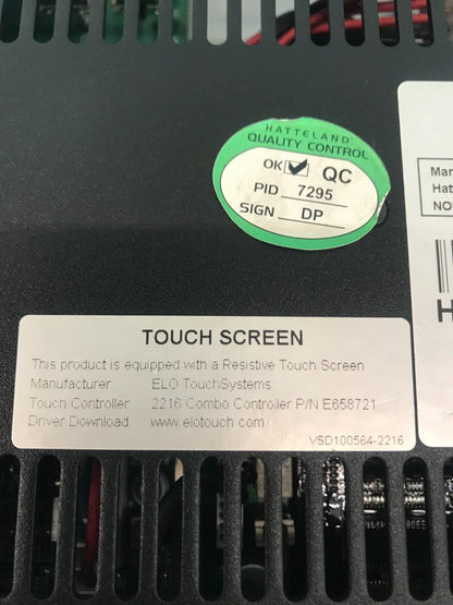 KONGSBERG HATTELAND DISPLAY TOUCH SCREEN HM 19T14 MMD-MA1-SABR-18 VSD100564-2216