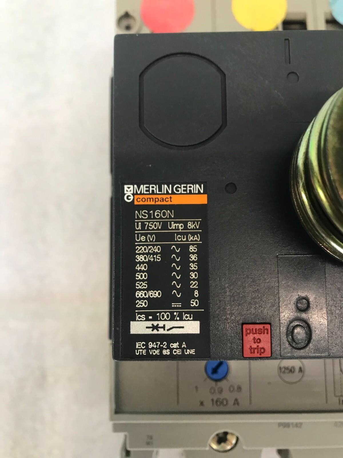 MERLIN GERIN CIRCUIT BREAKER NS 160N NS100-160-250 N/H/NA