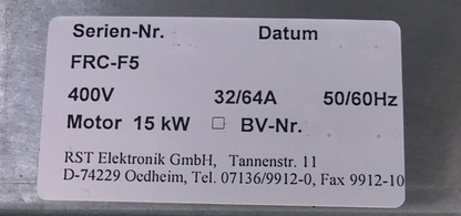 RST Elektronik LUTZ AUFZÜGE VVVF für Aufzüge FRC-F5 4-6609096-4