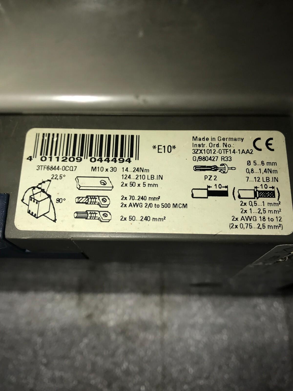 Motorino avviamento SIEMENS 3TF6844-0CQ7 IEC947 VDE 0660