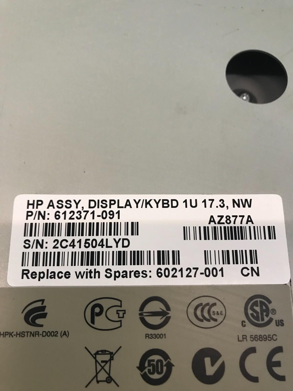 HP ASSY DISPLAY / KYBD 1HE 17,3 NW 612371-091 HSTNR-D002 HP TFT7600 G2