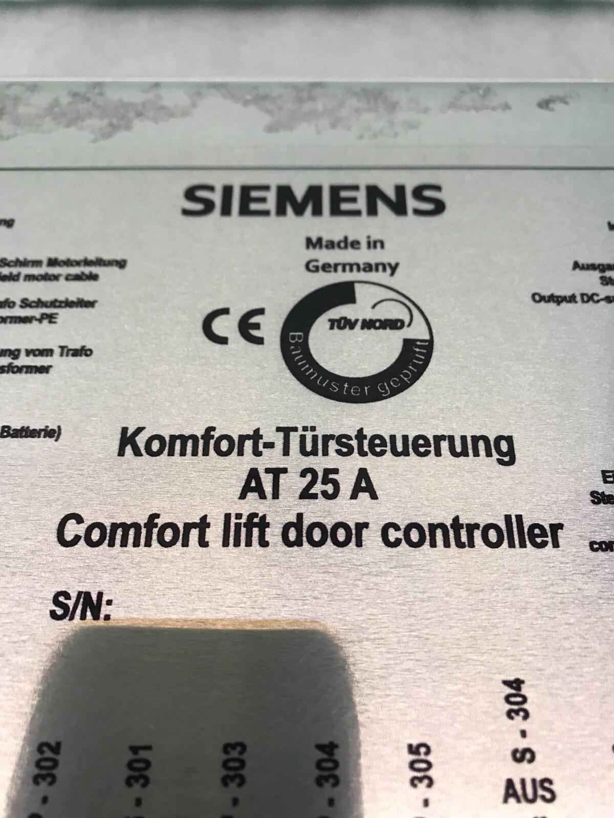 SIEMENS Comfort lift door controller AT 25 A 162790/2