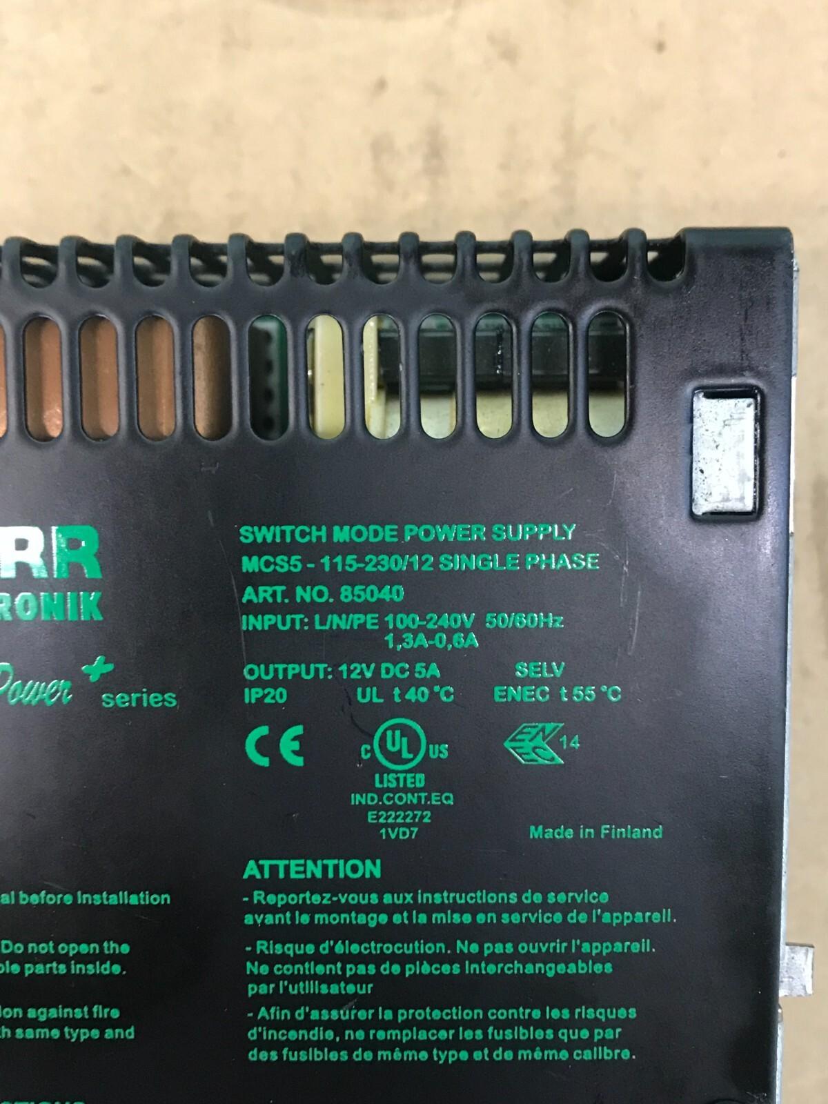 MURR ELEKTRONIK POWER SUPPLY MCS5-115-230/12 85040