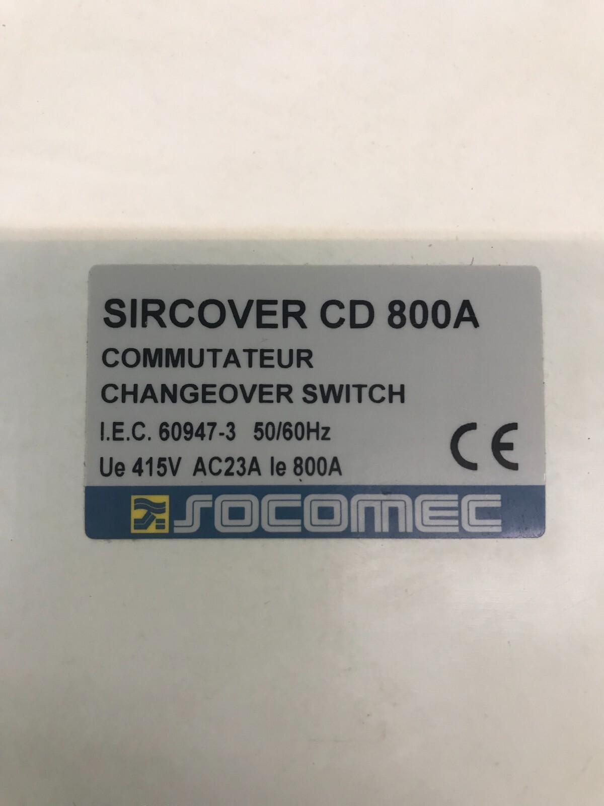 SOCOMEC SIRCOVER CD 800A COMMUTATORE COMMUTATORE COMMUTATORE 60947-3