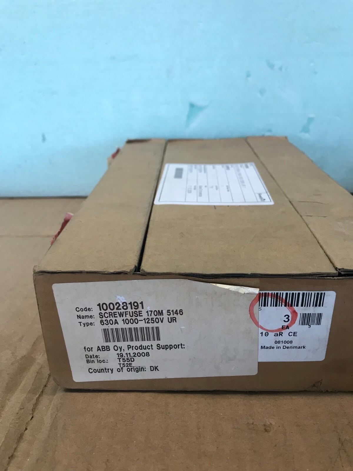 Bussmann 170M5146 10028191 630A 1000-1250V fusibile 3 pezzi