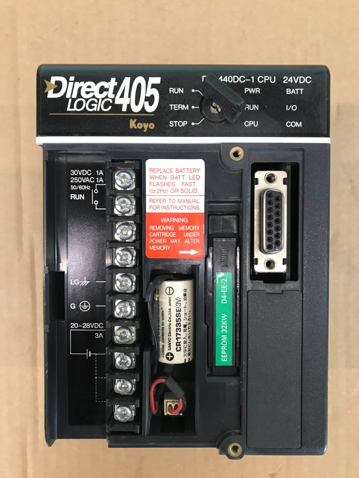 AUTOMATION DIRECT D4-440DC-1 KOYO DIRECT LOGIC 405 CPU UNIT – Boyut ...