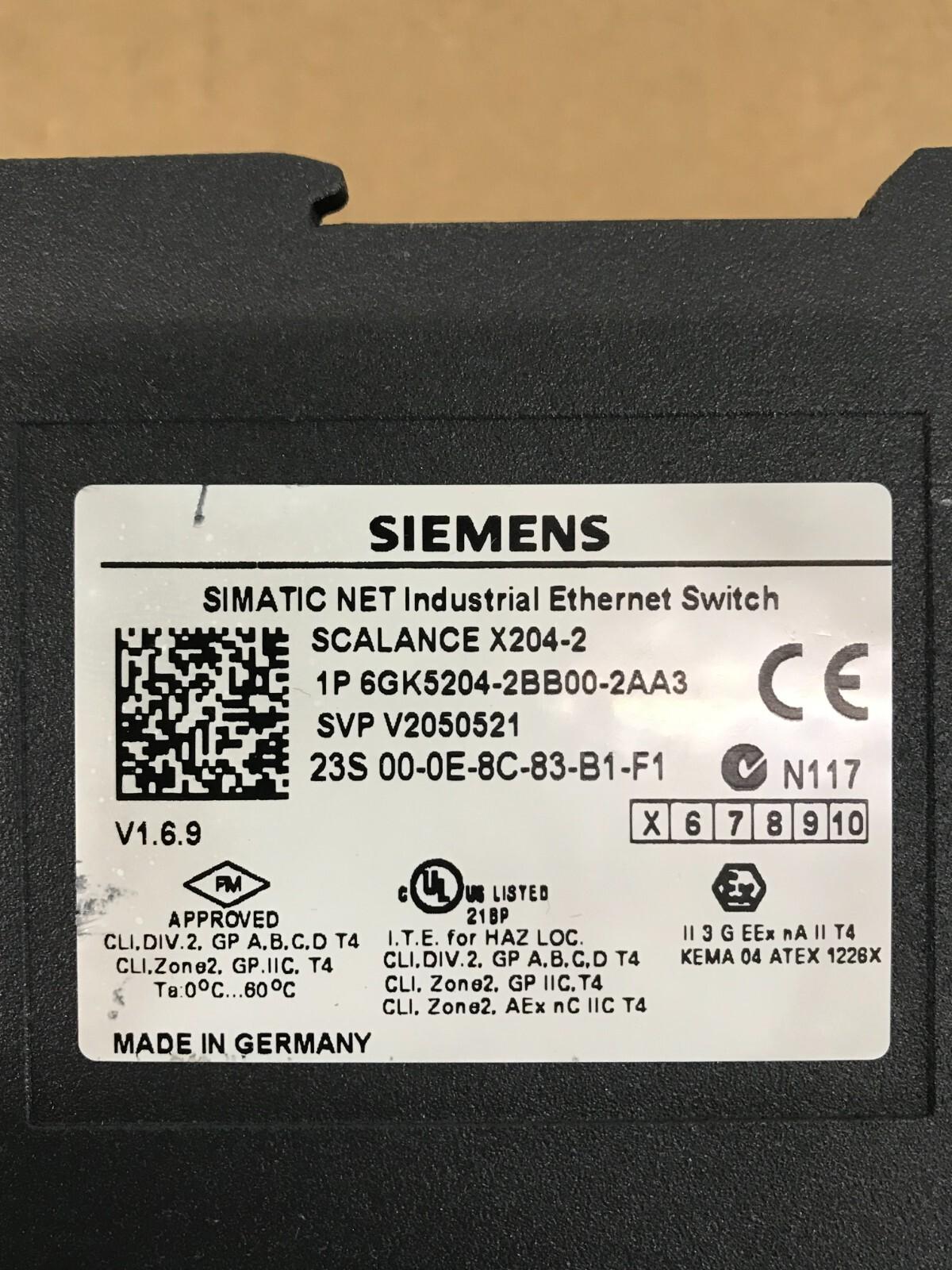 SIEMENS SCALANCE Ethernet Switch X204-2 1P 6GK5204-2BB00-2AA3