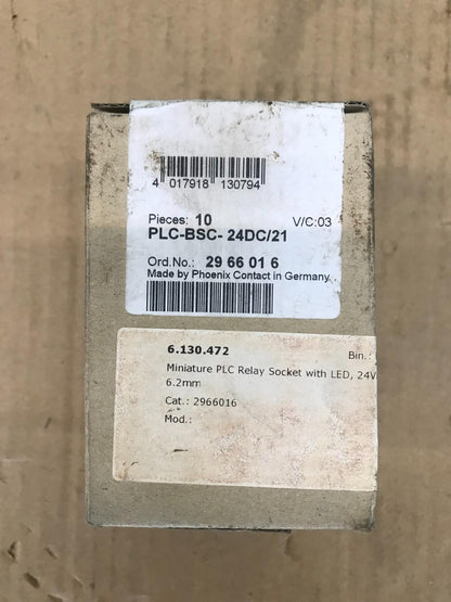 PHOENIX CONTACT RELÉ SOCKET PLC-BSC-24DC/21 Lote de 10 piezas en 1 caja