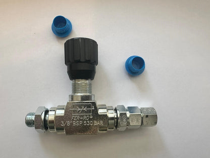 3/8 Hydraulic Flow Control Valve BSP-G3/8 For Mini Excavator 3/8 to Metric 14