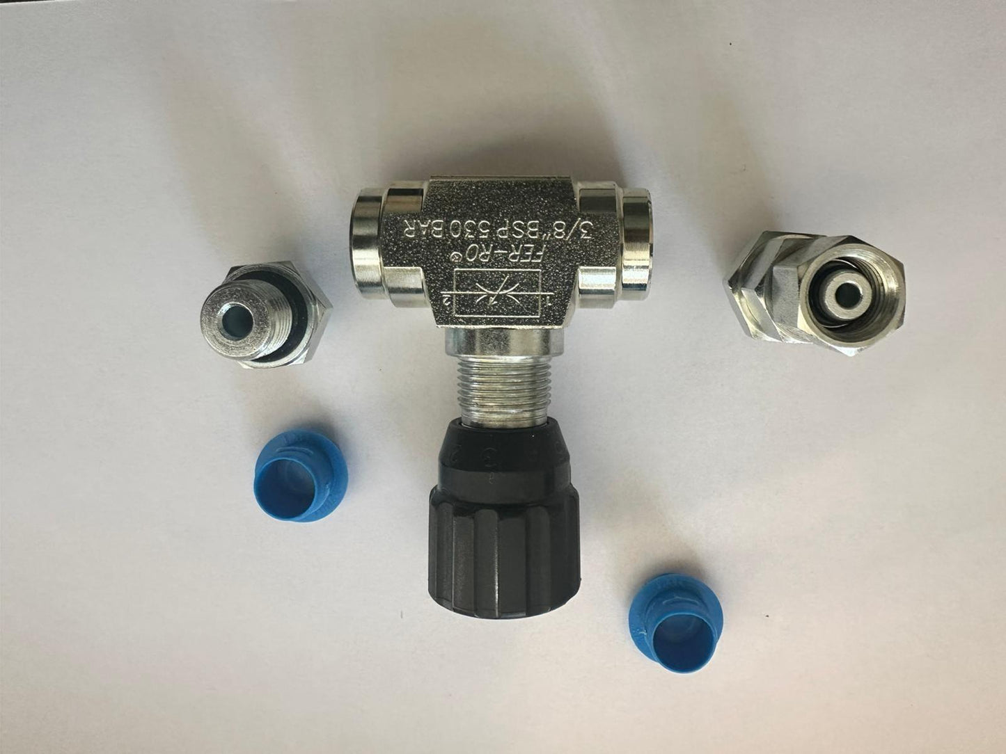 3/8 Hydraulic Flow Control Valve BSP-G3/8 For Mini Excavator 3/8 to Metric 14