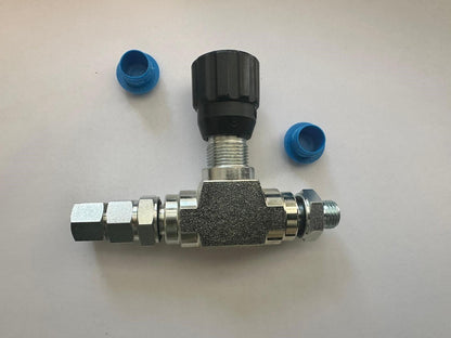 3/8 Hydraulik-Durchflussregelventil BSP-G3/8 für Minibagger 3/8 bis metrisch 14