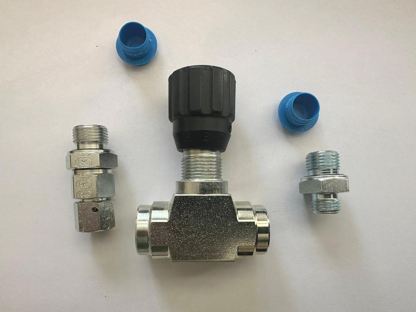 3/8 Hydraulic Flow Control Valve BSP-G3/8 For Mini Excavator 3/8 to Metric 14