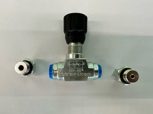 Vanne de régulation de débit hydraulique 3/8 BSP-G3/8 pour mini-pelle livrais...