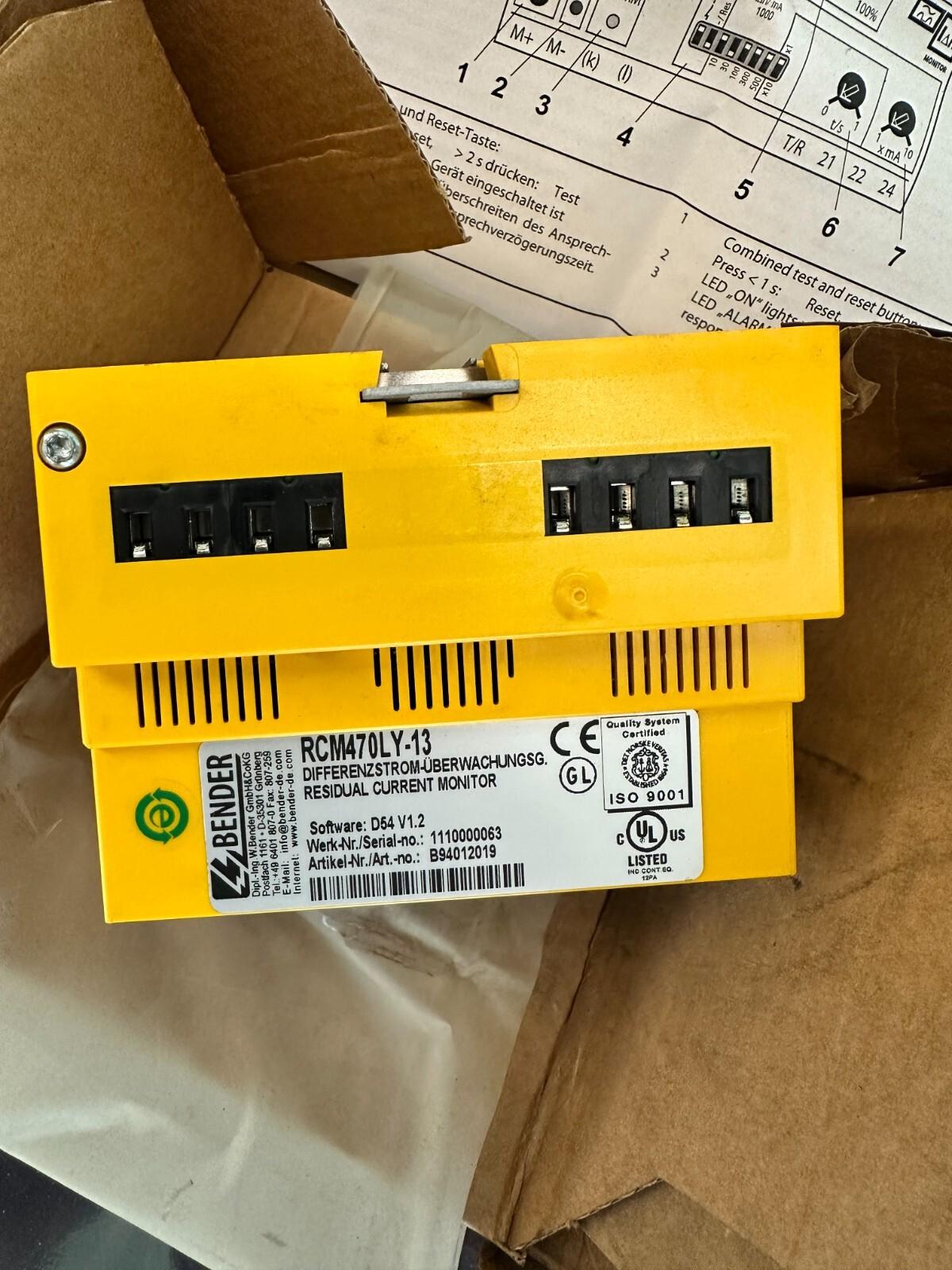 Monitor de corriente residual BENDER RCM470LY-13 envío rápido
