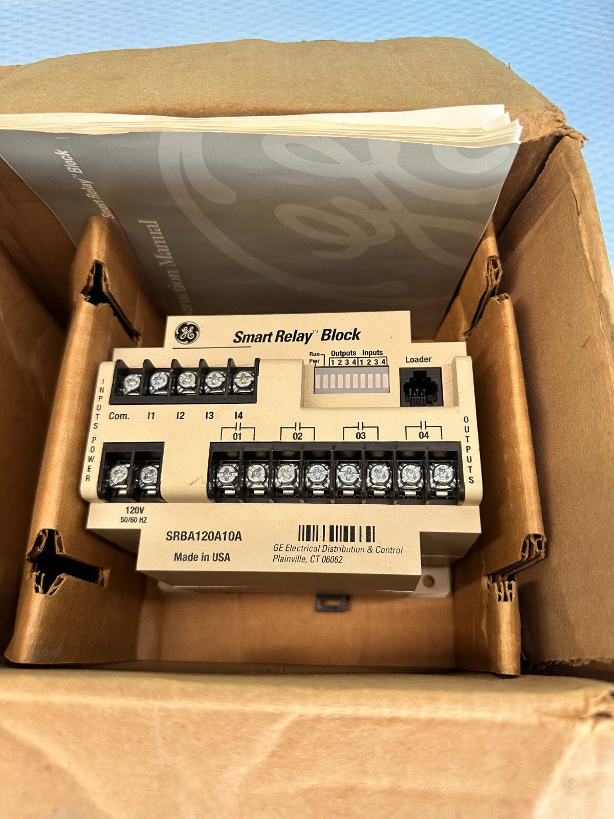 GENERAL ELECTRIC SRBA120A10A SMART RELAY BLOCK 120V 50/60HZ WITH USED LOADER