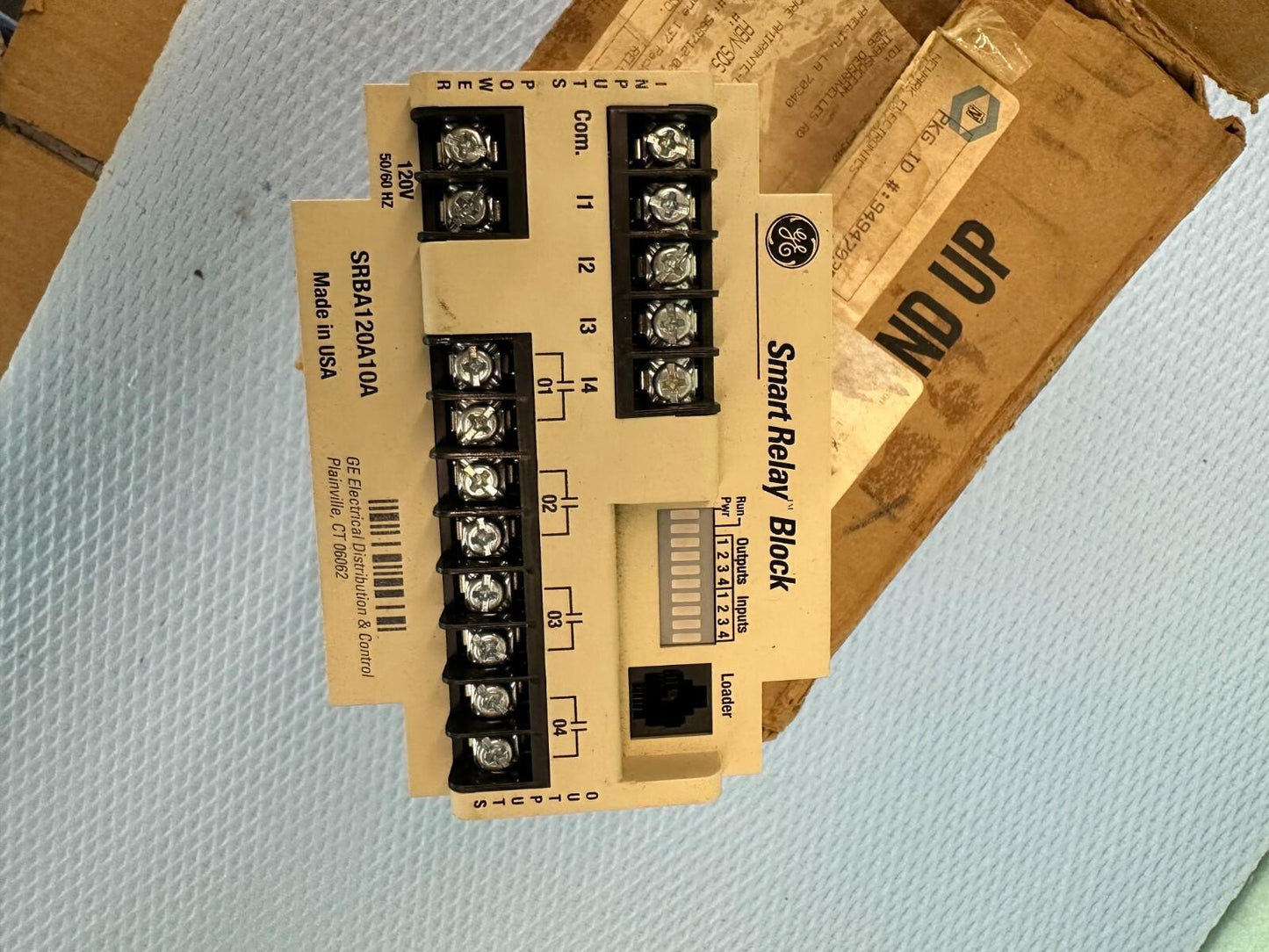 GENERAL ELECTRIC SRBA120A10A SMART RELAY BLOCK 120V 50/60HZ WITH USED LOADER